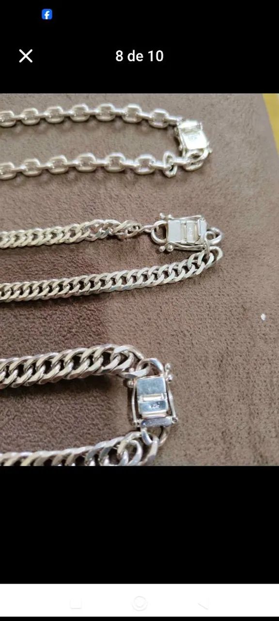Corrente e pulseira Banhado a prata 925  - Foto 4