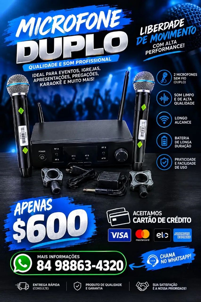Microfone duplo GLXD4