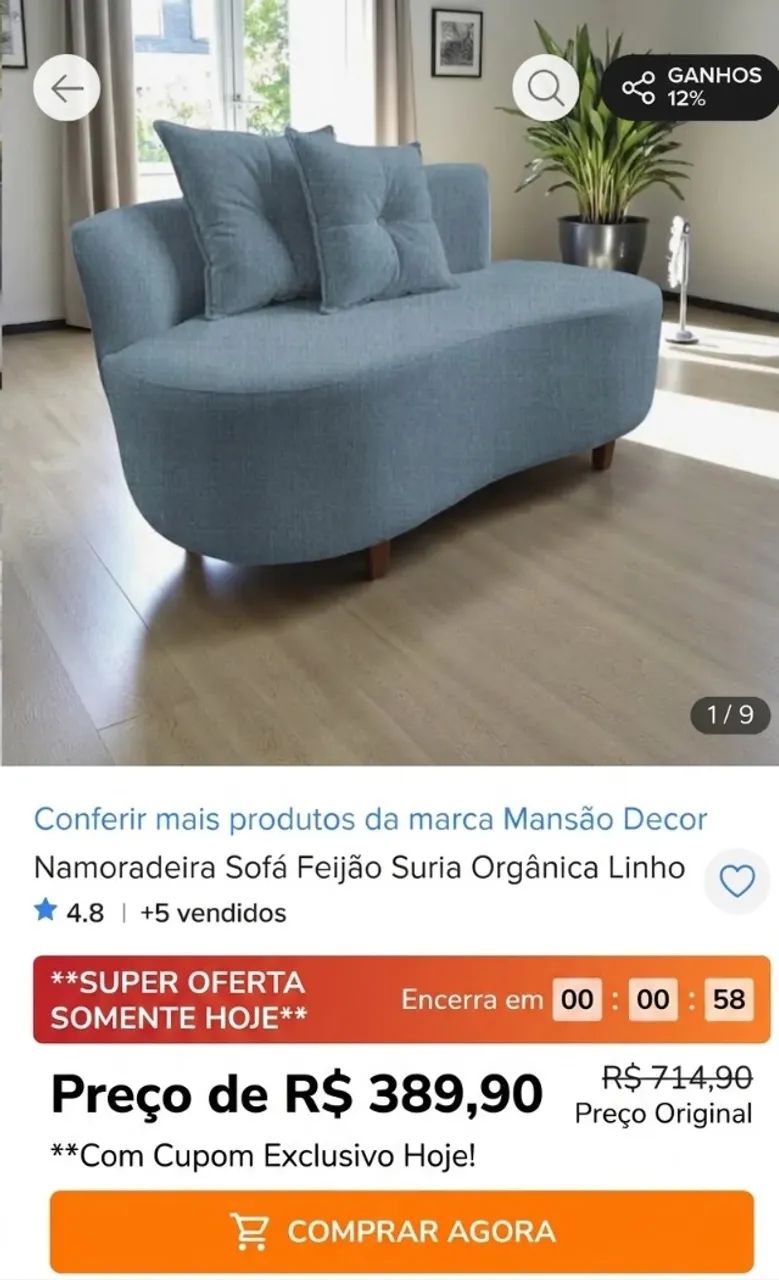 Sofá namoradeira