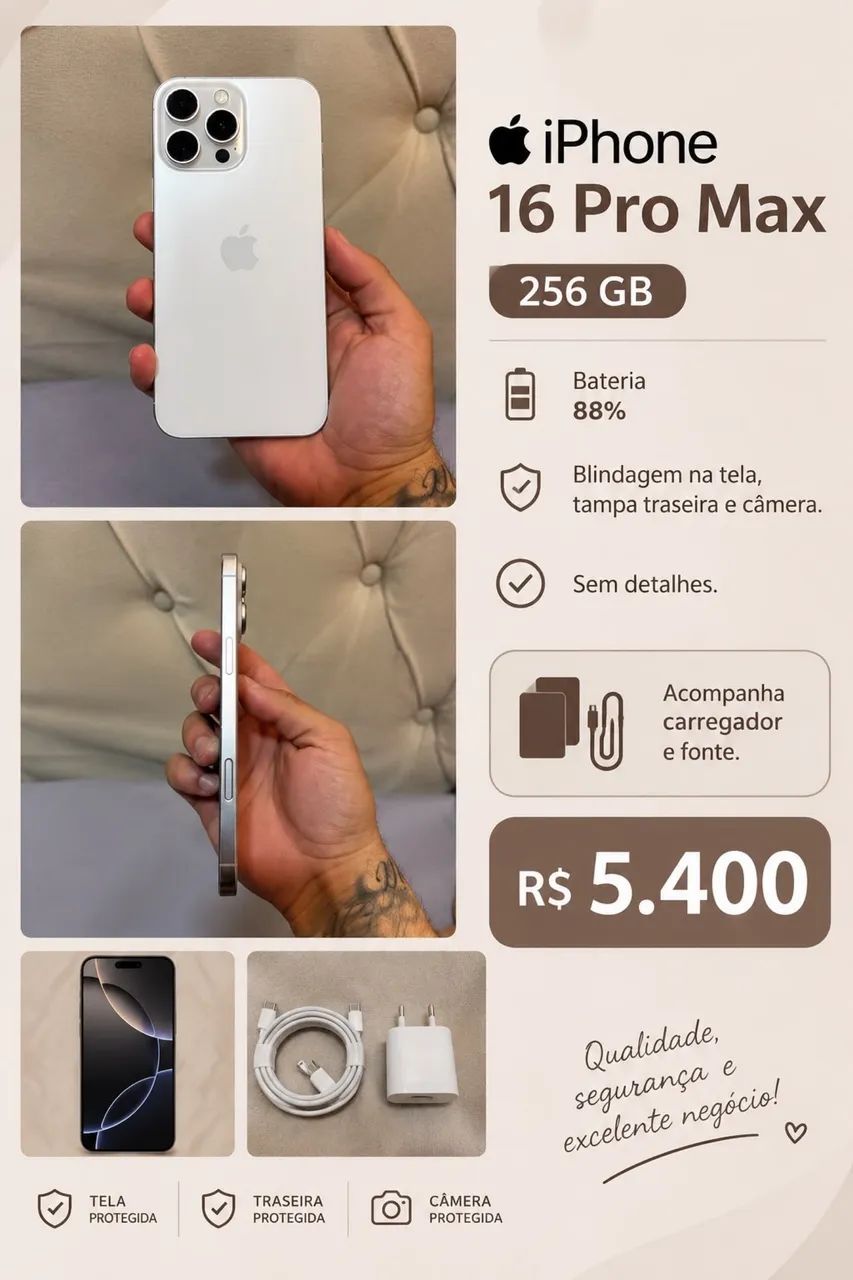 iPhone 16 pro max 256gb estado de novo - Foto 2