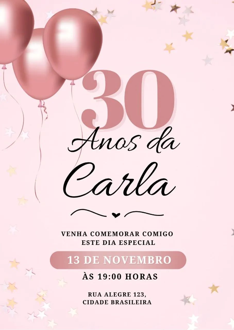 CONVITE PERSONALIZADO DE ANIVERSÁRIO