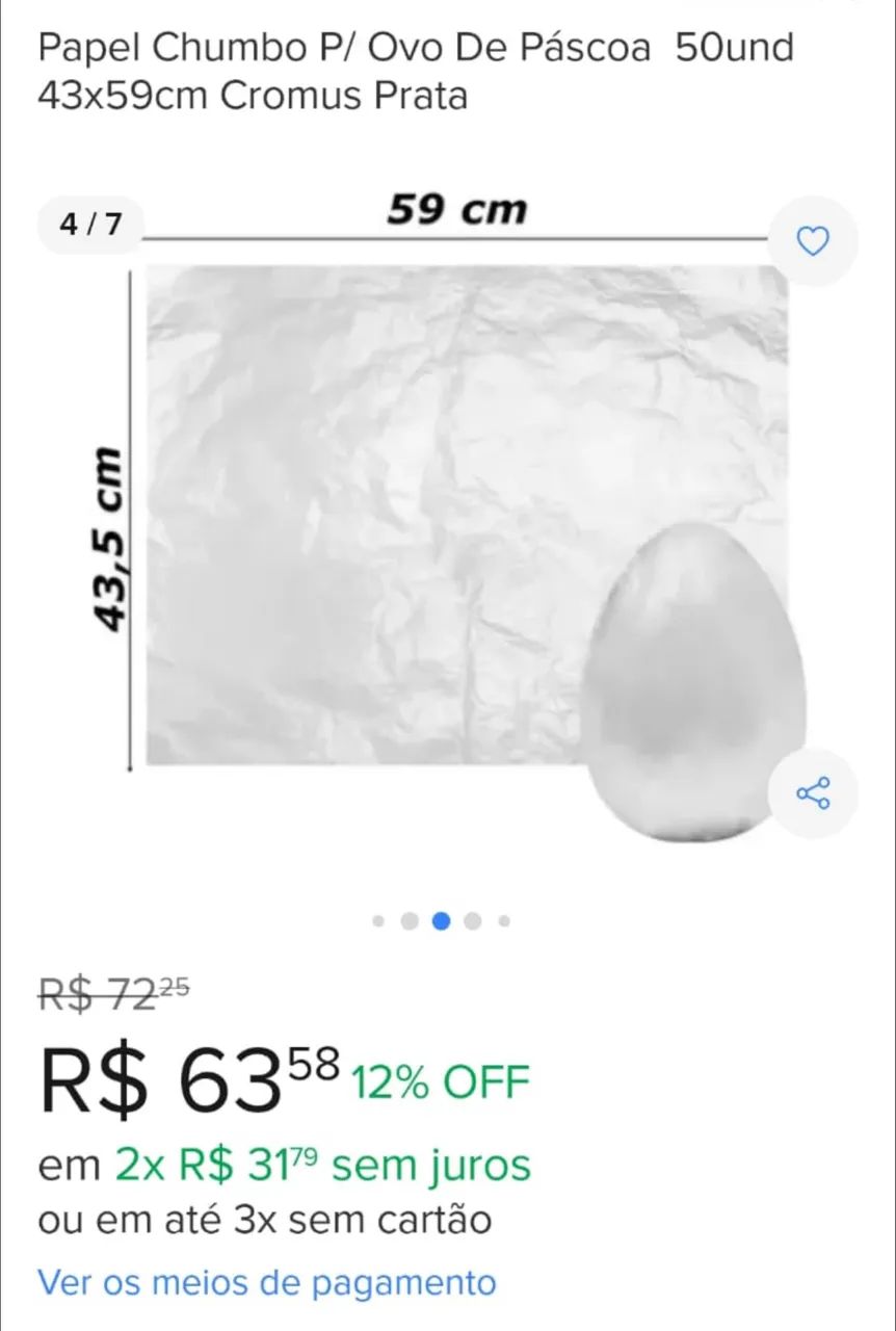 Papel chumbo Ovo de Páscoa 