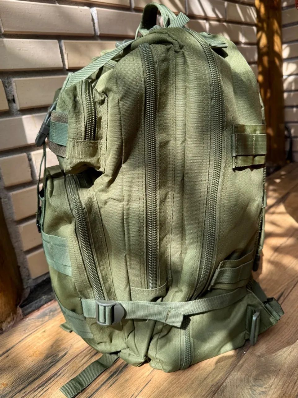 Mochila Tática Militar Verde Oliva - Foto 2