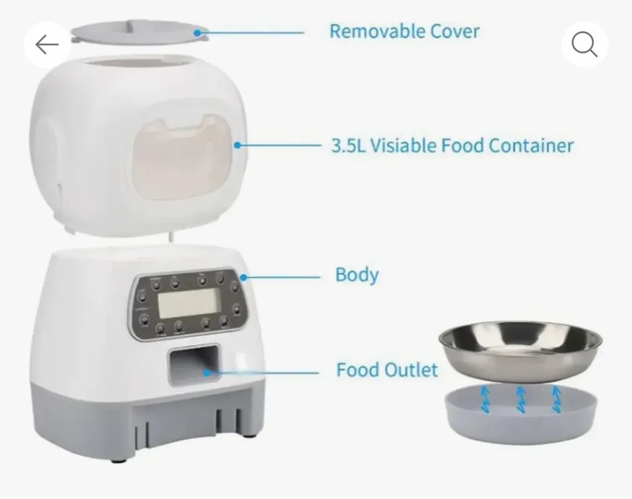 Alimentador comedouro automático para cães e gatos programável  - Foto 3