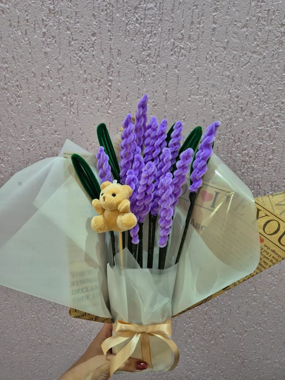 Buquê de lavanda- haste de chenille  - Foto 2