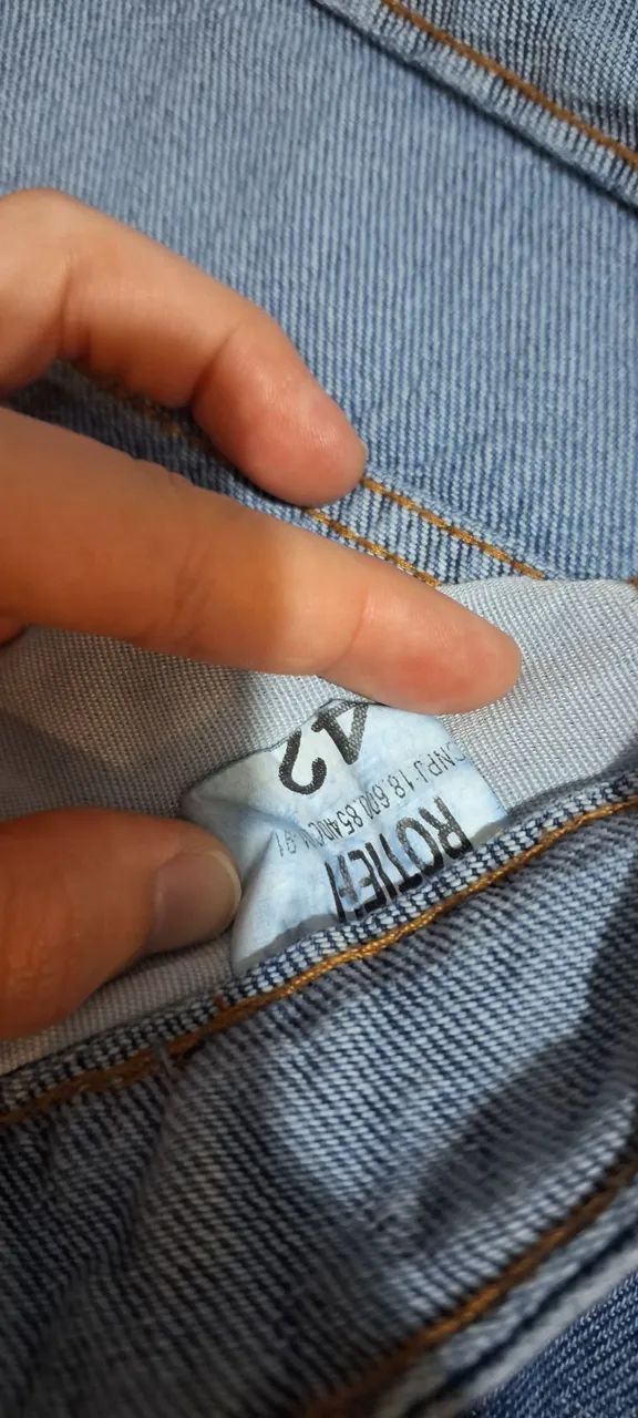 cal ça jeans 42 estilo wide leg  - Foto 2