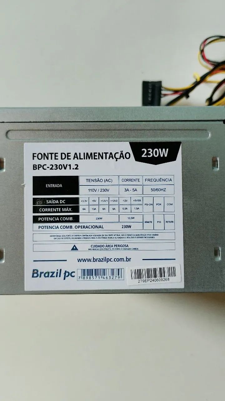 FONTE PC DE ESCRITÓRIO 230W 