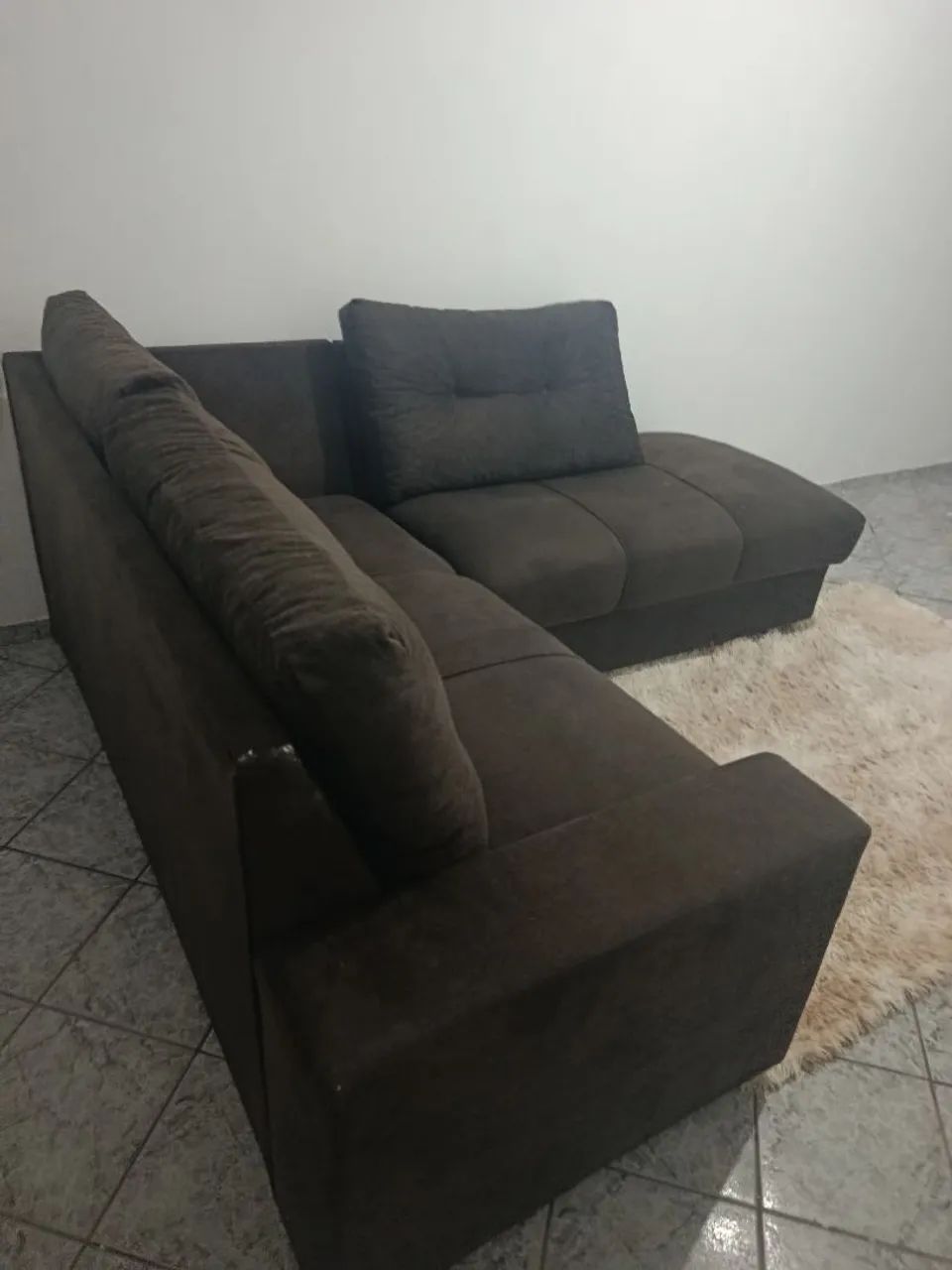 Sofá L,na cor marrom  - Foto 3