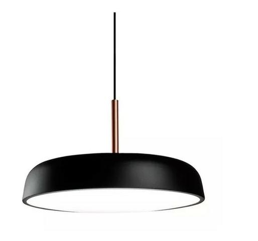 Pendente Victoria Preto E Cobre 40cm Com Difusor New Line