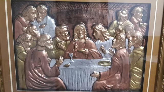 Quadro santa ceia, moldura toda original - Foto 2