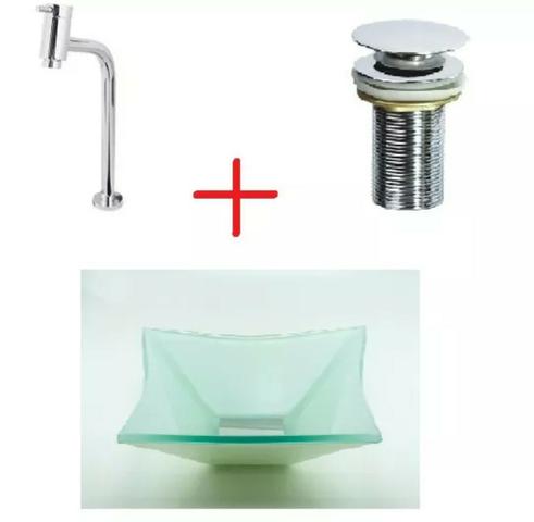 Vendo kit torneira / cuba de vidro/ dreno novos na caixa