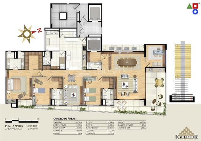 (JAM) TR37030 Apartamento a venda no Meireles Lançamento 247 M² 3 Suites 5 Vagas - Foto 4