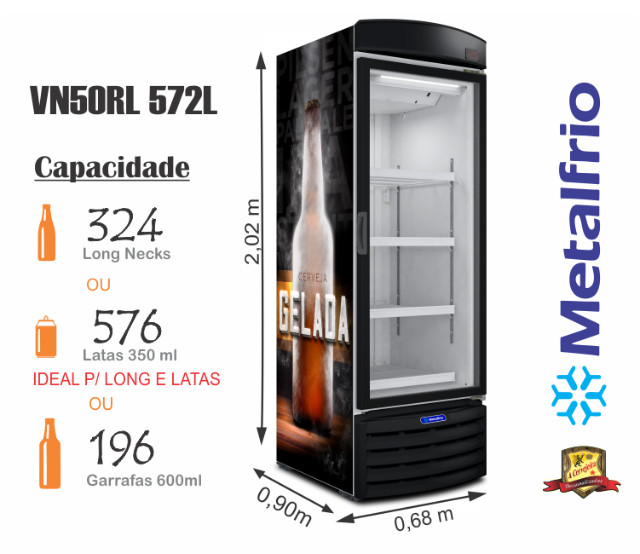 Cervejeira Porta de Vidro Vn50 Metalfrio