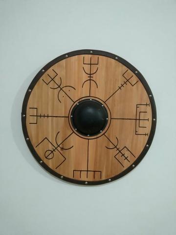 Escudo de madeira pinos 57 cm diâmetro - Foto 2