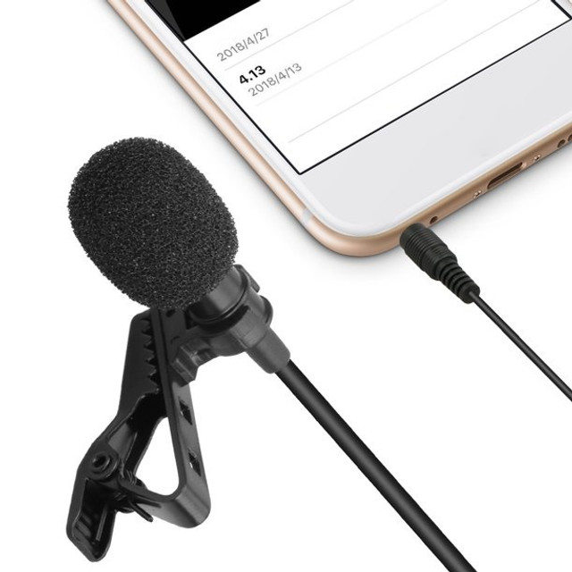 Microfone Mini de Lapela Portátil, Com Clip-On de 3.5mm Para Celular de Alta Qualidade
