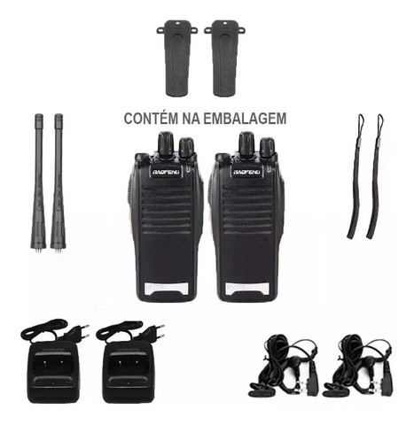 Kit 2 Radio Comunicador Walk Talk Baofeng Bf Com Fone De Ouvido - Foto 3