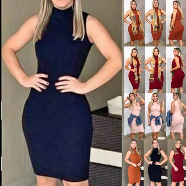 Vestido mid regata, malha canelada blogueira - Foto 2