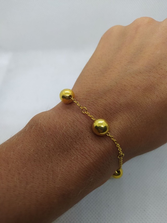 Kit Pulseira + Brinco Banhado a Ouro 18k - Foto 2