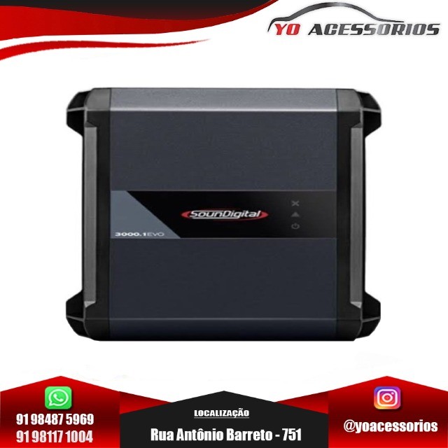 Modulo Amplificador 1 Canal 3000 Evo 4.0 Rms 2 Ohm Soundigital