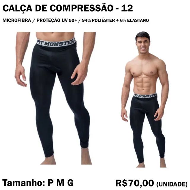 Calça de Compressão com Proteção Uv e Função Térmica