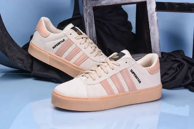 Tênis Adidas Super Star Branco e Preto Feminino Premium