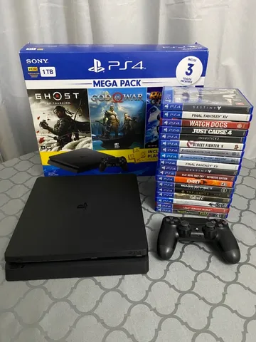 Playstation 4 Sony Hits Bundle 3, 1TB, 1 Controle, 3 Jogos Físicos - 2 ANOS  garantia