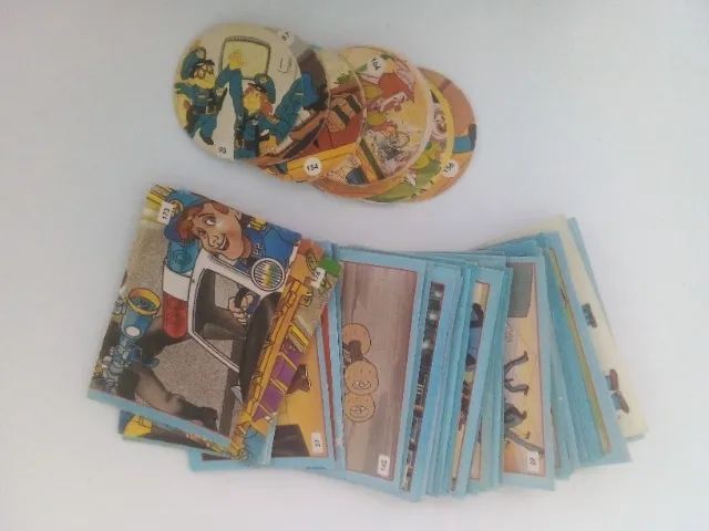 Lote de figurinhas retiradas do álbum Loucademia de Polícia, Cromy, 1991