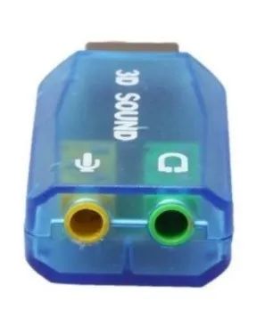 Adaptador de Áudio Placa de Som 3D 5.1 USB Microfone, Headset, Notebook, PC - Testado - Foto 3