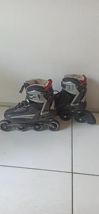 Patins Gonew Fitness Flexx Pro In line Abec 9 Base de Alumínio - Preto+cinza - 42<br> - Foto 2
