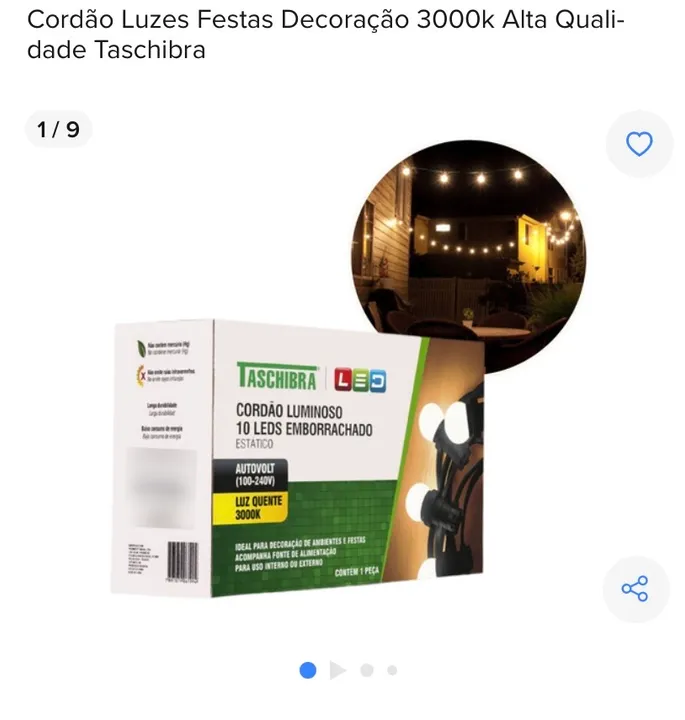 Varal de lâmpadas