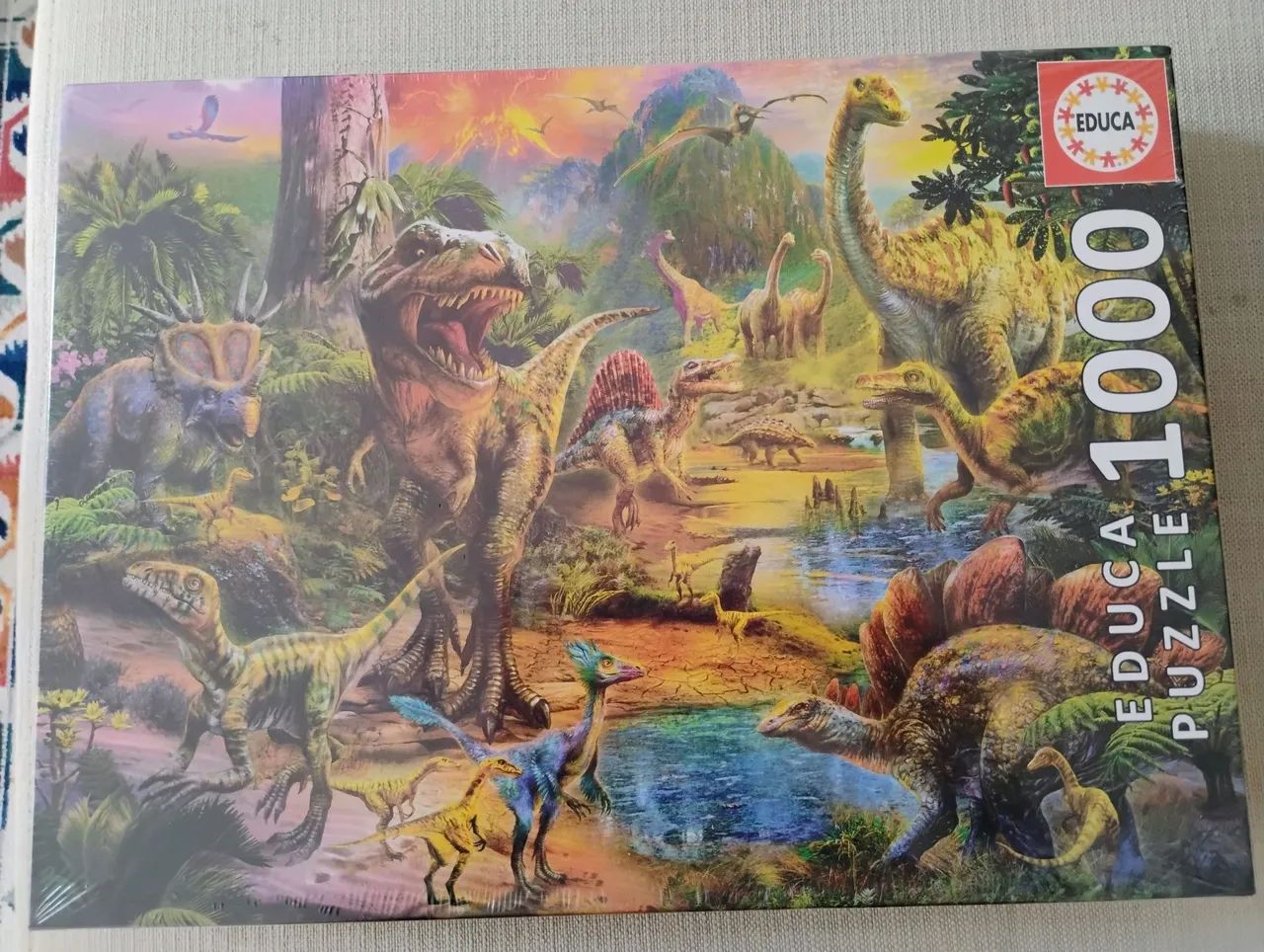 Quebra-cabeça Dinossauros 1000 peças, Educa Borras, lacrado