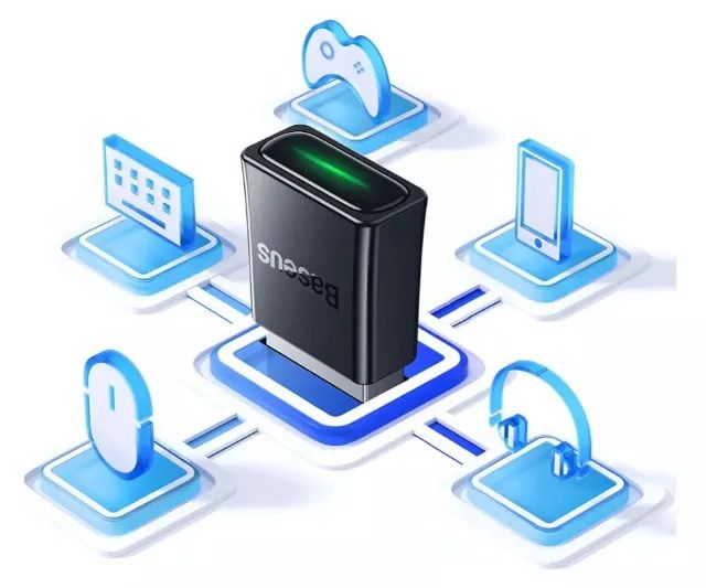 Adaptador Receptor Bluetooth 5.3 - Baseus - Até 5 Dispositivos