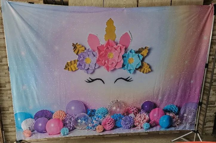 Fundo Fotográfico Tecido - unicórnio 1,50x2,20 (cód ff42) ***usado somente uma vez*** - Foto 2