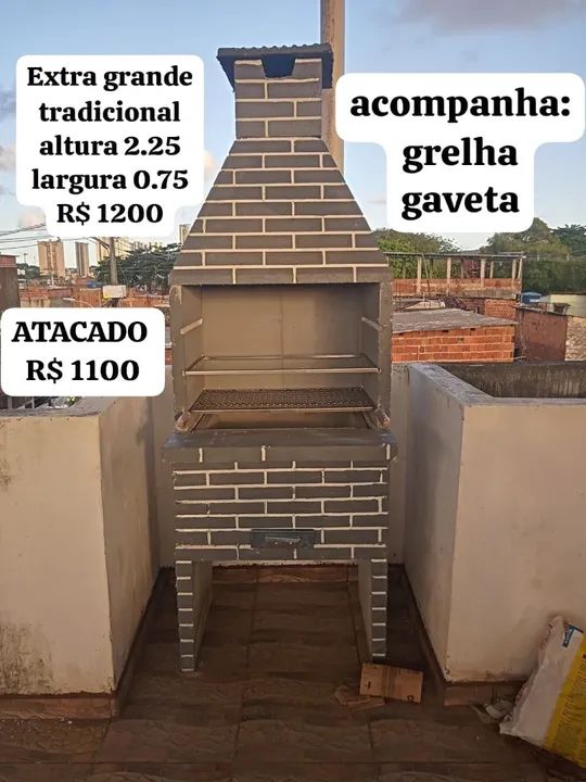Churrasqueira Grande Tradicional em Tijolo - Foto 5