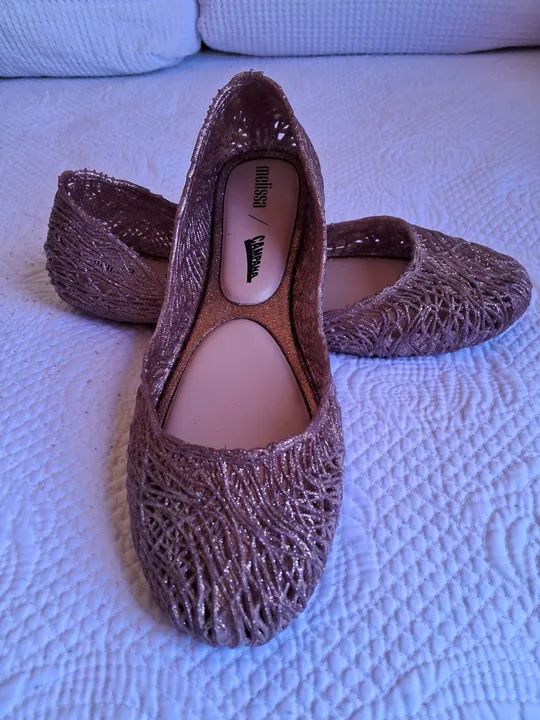 Sapatilha Melissa Campana Flow - Vidro Glitter Rosa - Tamanho 39/40<br> - Foto 4
