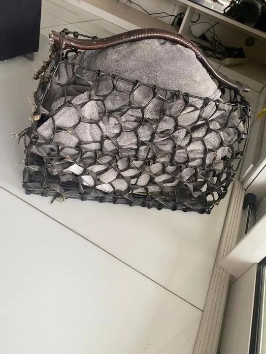 Bolsa/Mala em Plástico / Tecido Bege 1 cm x 1 cm x 1 cm