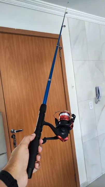 Vara de pesca 1.80m + Monilete e linha  - Foto 2