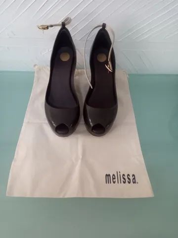 Melissa Plataforma- Marrom Com Detalhes Creme- Original-37
