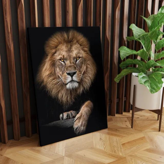 Quadro leão o rei 40 x 60cm 