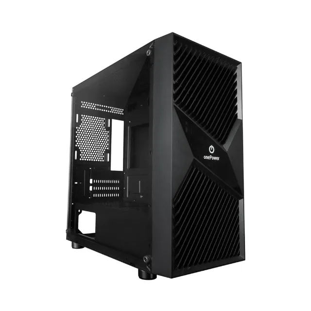 GABINETE GAMER ONE POWER FRACTAL, MID TOWER, VIDRO TEMPERADO, SEM FONTE, PRETO - NOVO