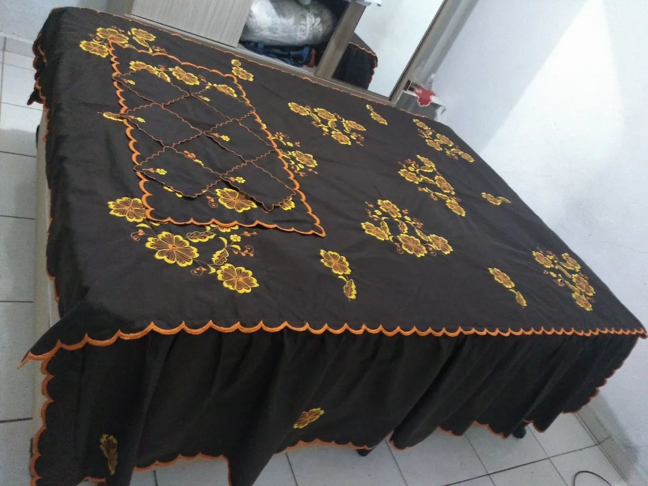 Cobre Leito Bordado Lindo . - Foto 4