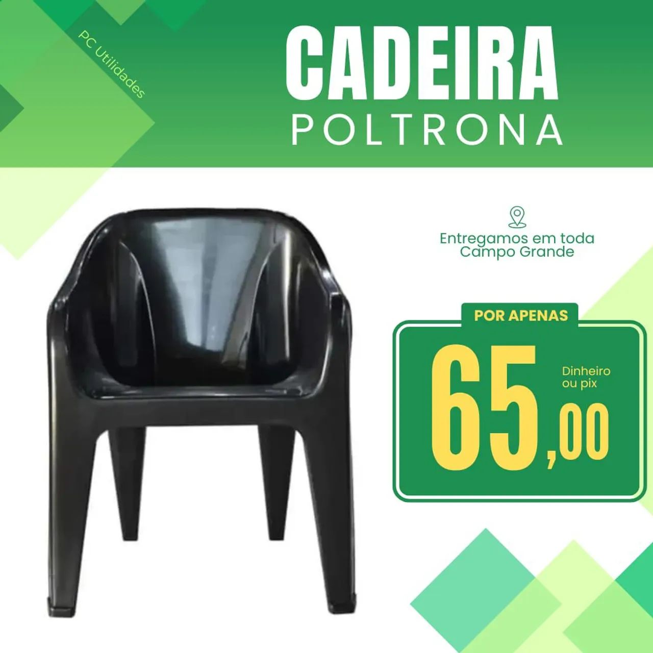 Cadeira poltrona Arqplast suporta 154 kilos