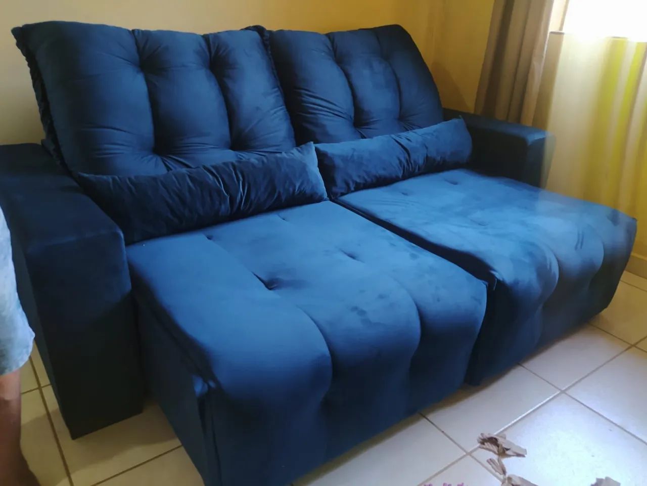 Sofá de 3 lugares azul - Conforto e estilo! - Foto 2