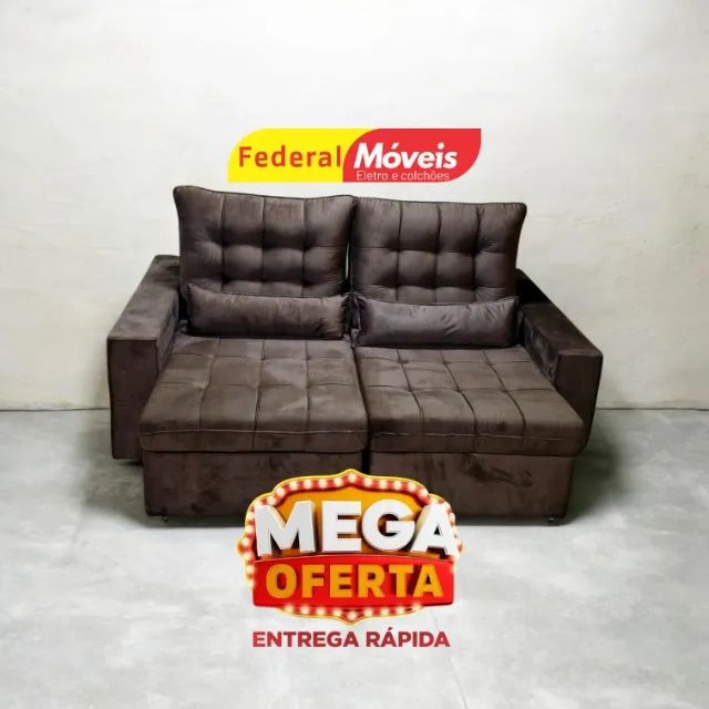 Sofá Retrátil e Reclinável D33 2,20M ENTREG HOJE