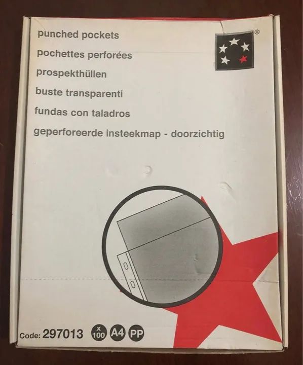 Folhas plásticas para fichários 