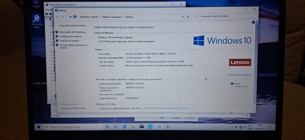 Notebook Lenovo S145 15IWL i5 8ª geração, 12 GB RAM, SSD 120 GB, ótimo estado - Foto 3