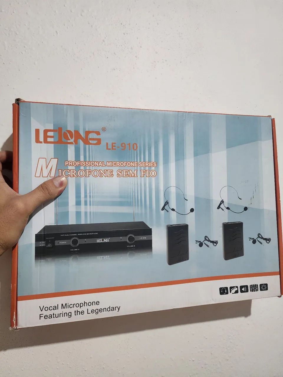 Kit duplo Microfone sem Fio lapela e headset 