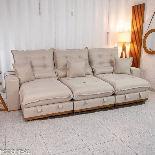 Sofá Retrátil Reclinável Mônaco 3.20m Linho RF - Foto 3