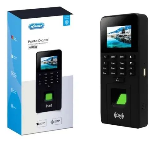 Relógio Controle De Ponto Digital Lcd Com Biometria Re1033 Preto - Foto 2
