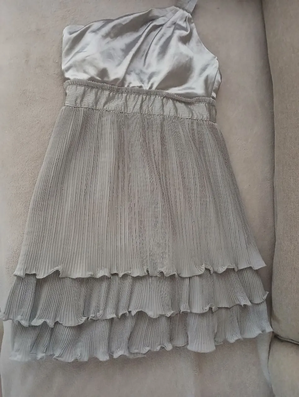 Vestido de festa prata metálico